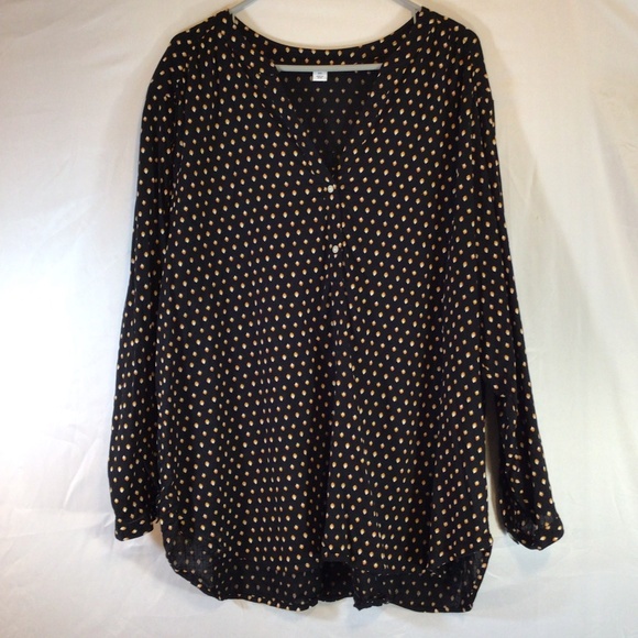 old navy women tunic top black size XXL popover hi low hemline casual flowy boho - Picture 1 of 11